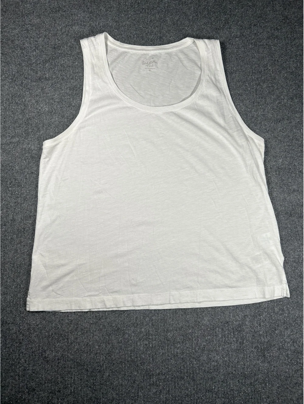 J.Crew White Slub Cotton Tank Top XL